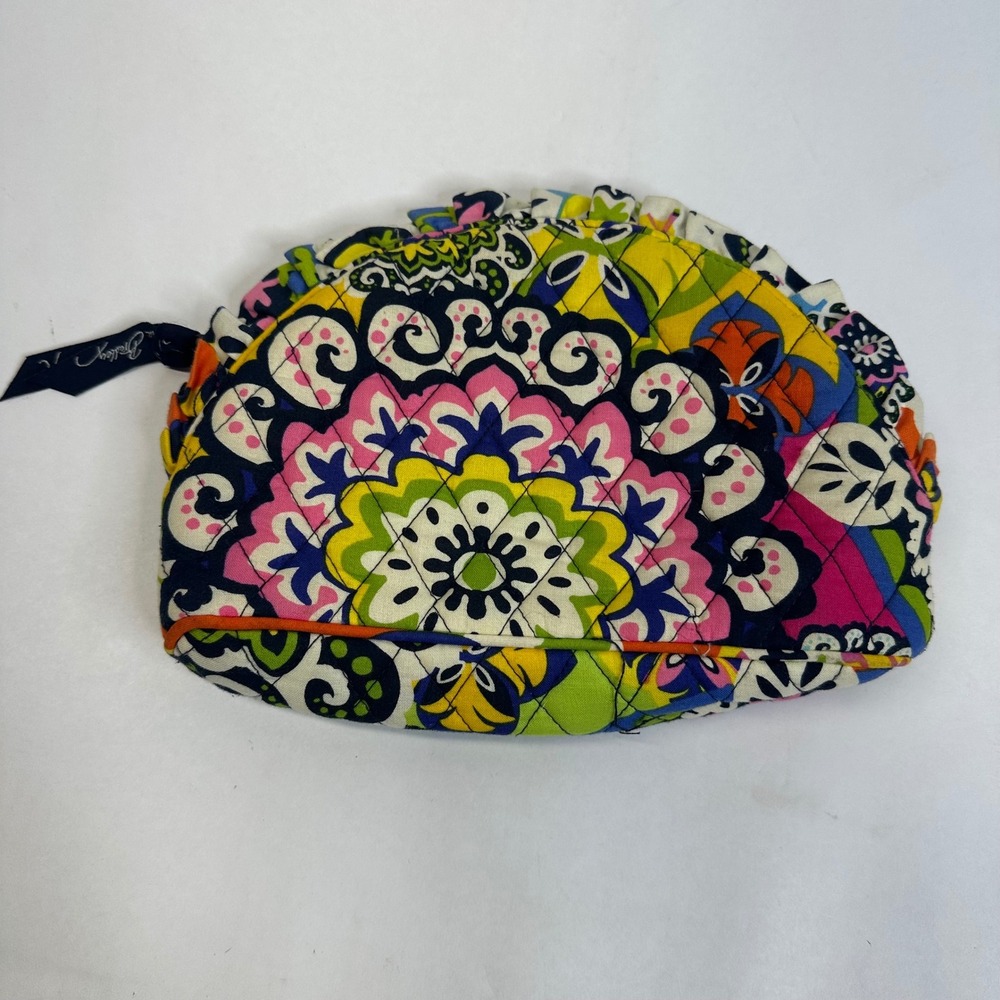 Vera Bradley Rio Pattern Colorful Makeup Bag Ruffle